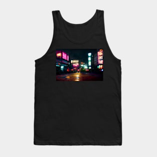 Tokyo City Street View With Neon signs / Tokyo, Japan Tank Top